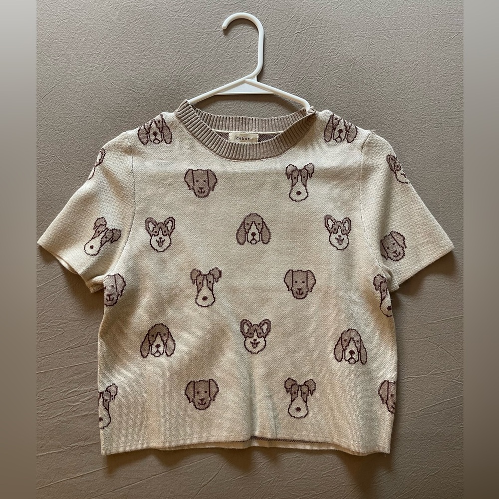 Debut Beige Sweater with Dog Design